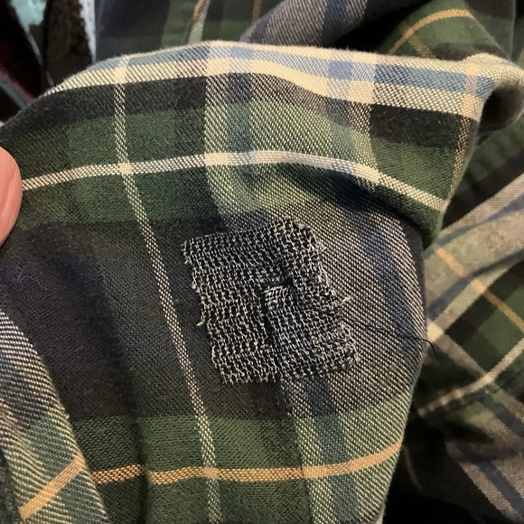 Vintage L.L. Bean Plaid Robe Mens M Green Blue Cotton Dressing Bath Waist Tie - Picture 8 of 11